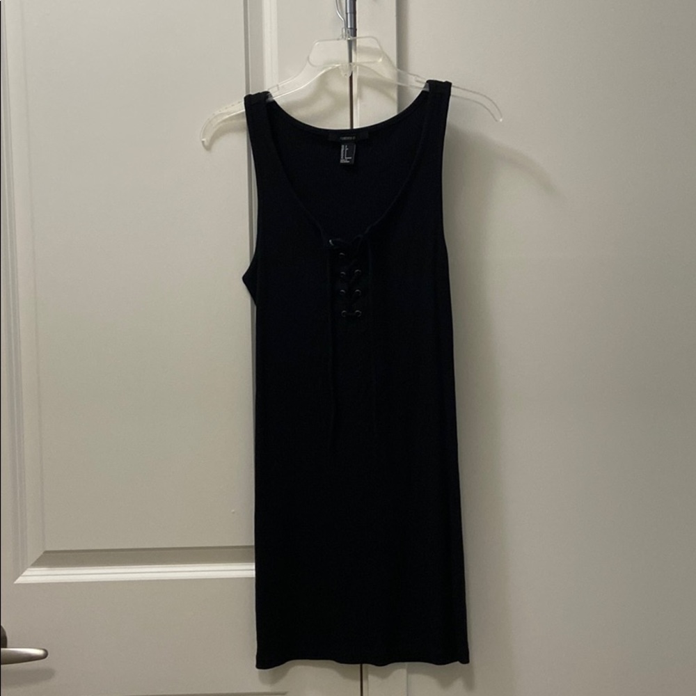 Black front lace tshirt dress